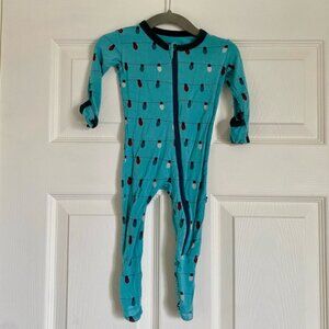 Kickee Pants Bamboo Blue Footies Pajamas
